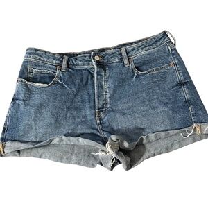 Old Navy Women's Dark Blue Rolled-Hem Denim Shorts